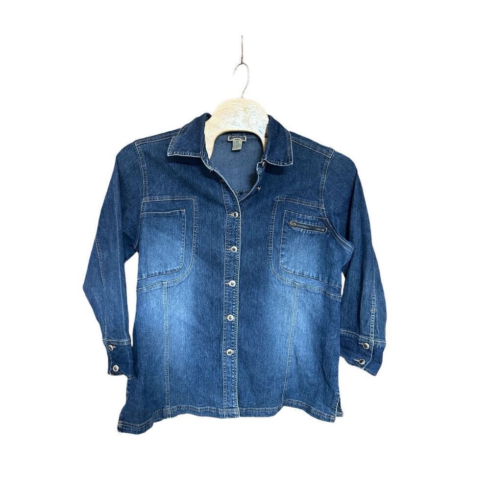 Shaver Lake 20W Button-Up and Zipper Pockets Denim Jeans Shirt Jacket